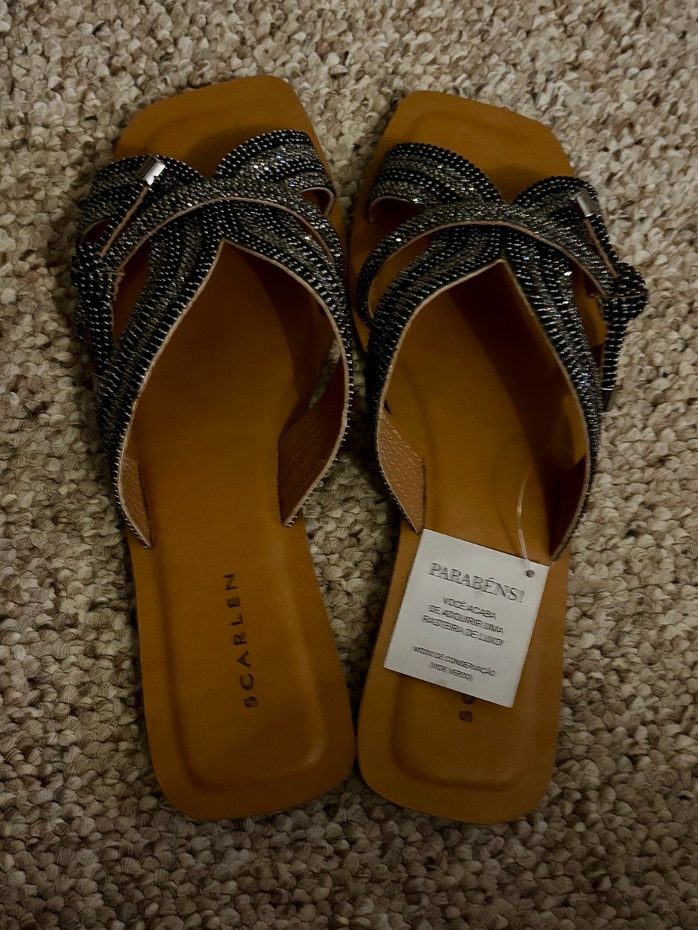 Beaded Slide Sandals